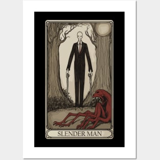 Slender Man Occult Tarot Card Illustration Parody - Mystical Humor Posters and Art